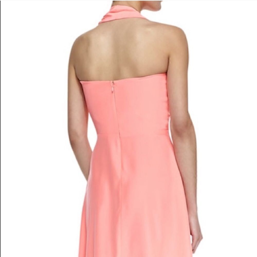 NWT Amanda Uprichard Silk Coral Halter Dress - Picture 2 of 3